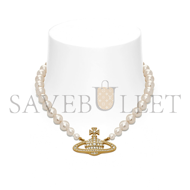 VIVIENNE WESTWOOD ONE ROW PEARL CHOKER NECKLACE 
